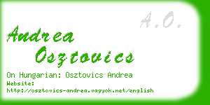 andrea osztovics business card